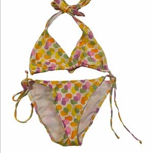 M/L Victoria’s Secret Multi Color Heart Polka Dot String Bikini